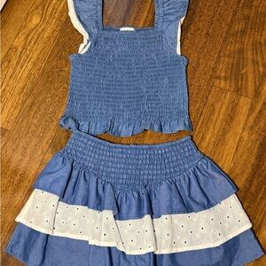 Blue Kids Matching Smocked Set